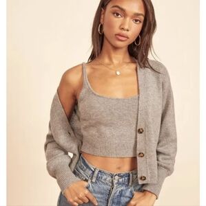 Reformation Varenne Cardigan 100% Cashmere